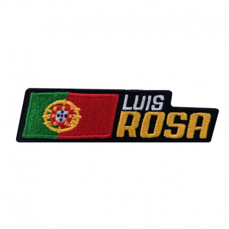 Embroidered sticker with the name of the athlete